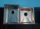 Interior blue Stainless Steele Sink 60/40
